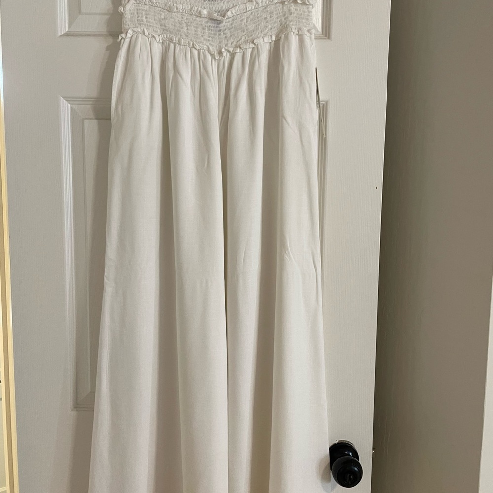 Aqua Cream Wide Leg Pants